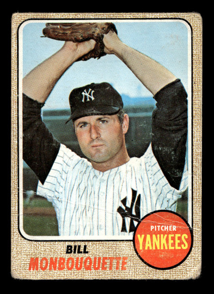 1968 Topps Bill Monbouquette #234 New York Yankees VG front of card