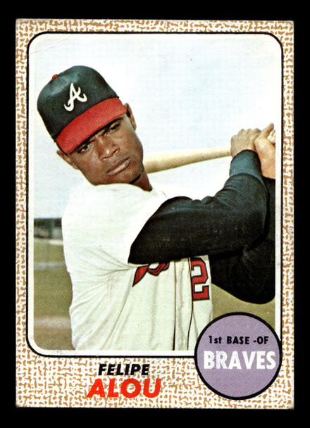 1968 Topps Felipe Alou #55 Atlanta Braves VG-EX front of card