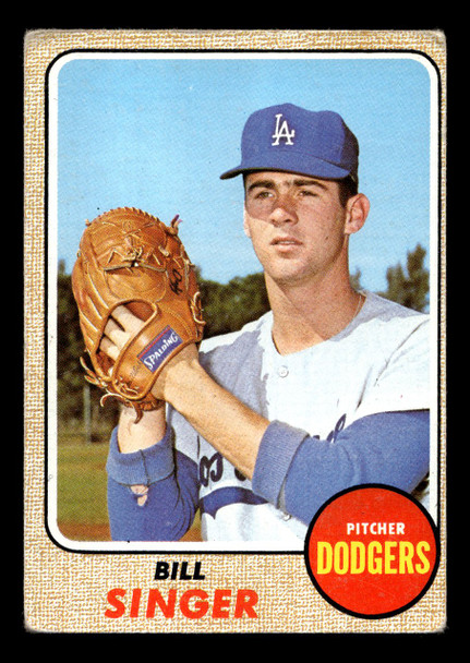 1968 Topps Bill Singer #249 Los Angeles Dodgers VG-EX front of card