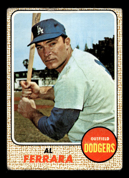 1968 Topps Al Ferrara #34 Los Angeles Dodgers VG front of card