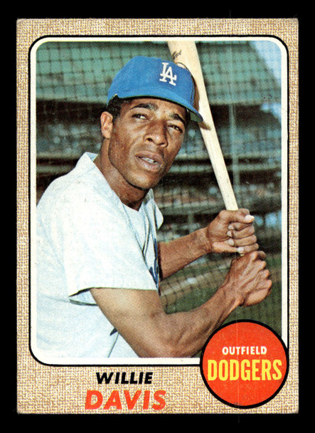 1968 Topps Willie Davis #208 Los Angeles Dodgers VG-EX front of card