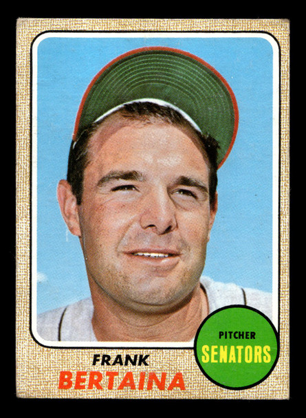 1968 Topps Frank Bertaina #131 Washington Senators Poor front of card