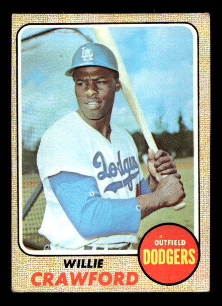 1968 Topps Willie Crawford #417 Los Angeles Dodgers VG-EX front of card