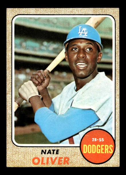 1968 Topps Nate Oliver #124 Los Angeles Dodgers VG-EX front of card