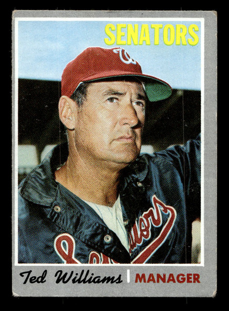 1970 Topps Ted Williams #211 Washington Senators HOF VG front of card