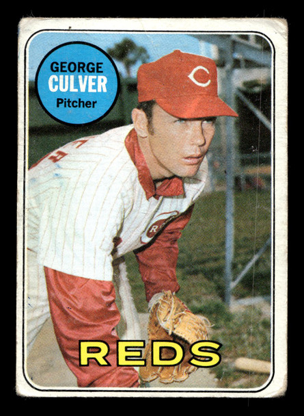 1969 Topps George Culver #635 Cincinnati Reds High Number VG — Example B front of card