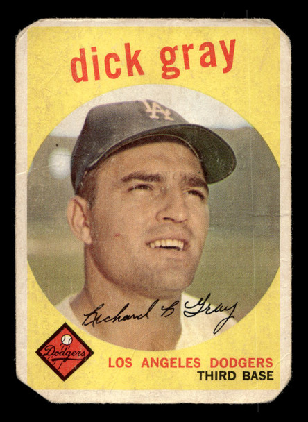 1959 Topps Dick Gray #244 Los Angeles Dodgers Good front of card