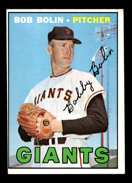 1967 Topps Bob Bolin #252 San Francisco Giants No White Streak Good - Front