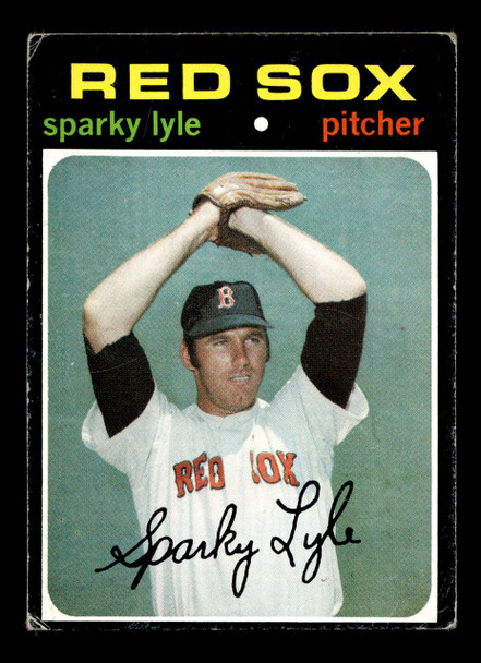 1971 Topps Sparky Lyle #649 Boston Red Sox High Number Low Grade - Creases - Front