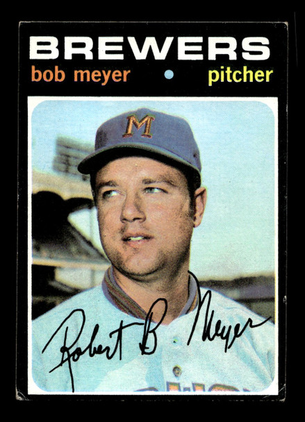 1971 Topps Bob Meyer #456 Milwaukee Brewers Low Grade - Creases - Front