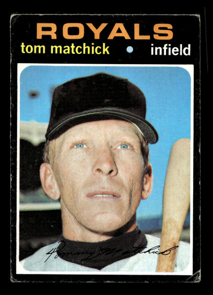 1971 Topps Tom Matchick #321 Kansas City Royals Low Grade - Creases - Front
