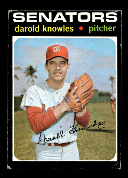 1971 Topps Darold Knowles #261 Washington Senators Low Grade - Creases - Front