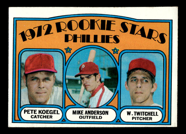 1972 Topps Phillies Rookies - Pete Koegel / Mike Anderson / Wayne Twitchell #14 Rookie Stars Philadelphia Phillies RC VG - Front