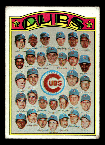 1972 Topps Chicago Cubs Team #192 Low Grade - Creases - Front