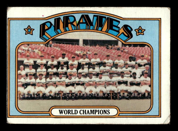 1972 Topps Pittsburgh Pirates World Champions #1 Low Grade - Creases - Front