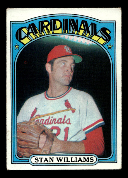 1972 Topps Stan Williams #9 St. Louis Cardinals Low Grade - Creases - Front