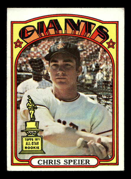1972 Topps Chris Speier #165 San Francisco Giants RC Low Grade - Creases - Front