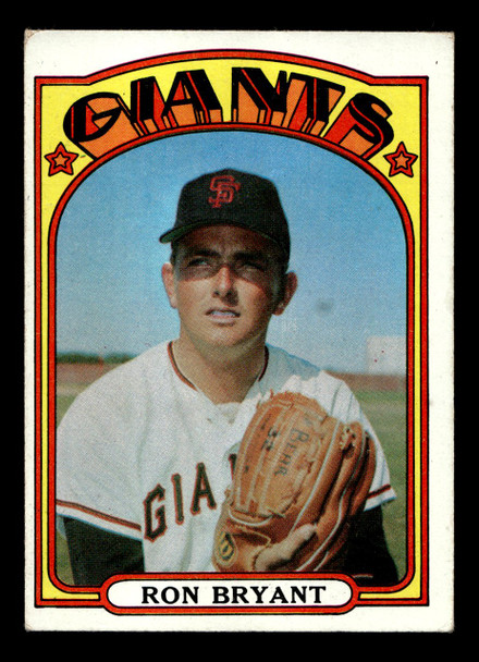 1972 Topps Ron Bryant #185 San Francisco Giants Low Grade - Creases - Front