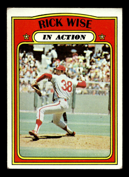 1972 Topps Rick Wise #44 In Action Philadelphia Phillies Low Grade - Creases - Front