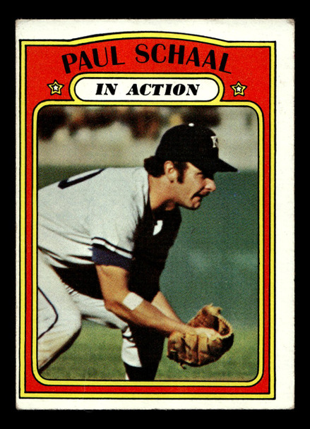 1972 Topps Paul Schaal #178 In Action Kansas City Royals Low Grade - Creases - Front