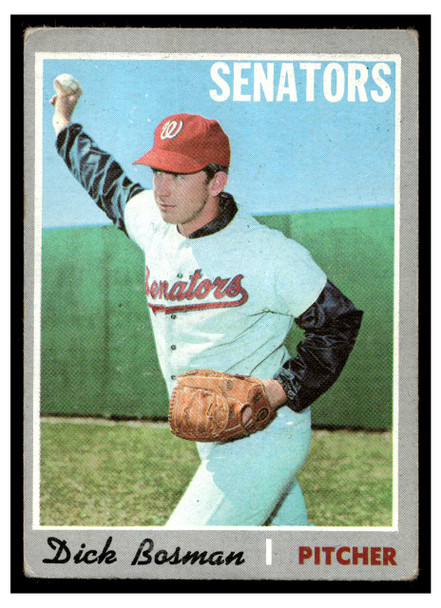 1970 Topps Baseball Dick Bosman #175 VG front of card