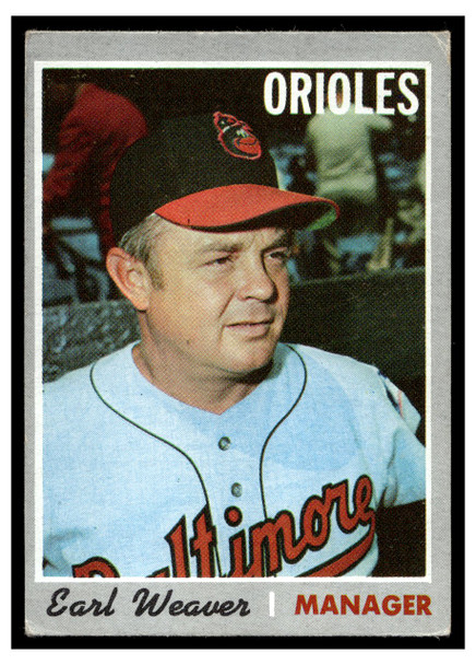 1970 Topps Baseball Earl Weaver #148 Manager HOF VG front of card