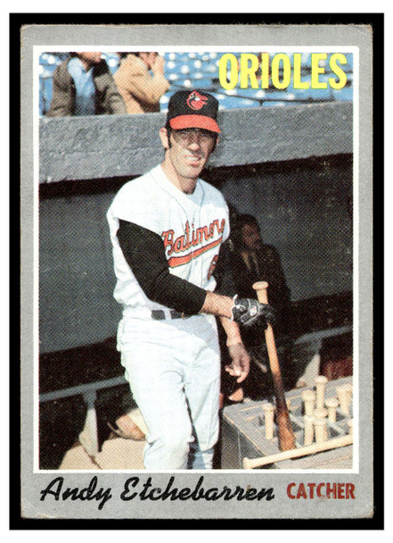 1970 Topps Baseball Andy Etchebarren #213 VG front of card