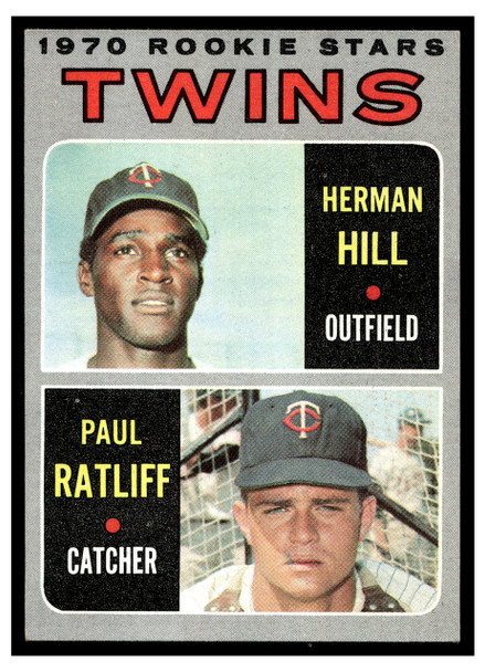 1970 Topps Baseball Herman Hill / Paul Ratliff #267 Rookie Stars VG front of card