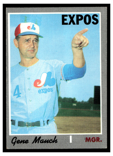 1970 Topps Baseball Gene Mauch #442 VG front of card