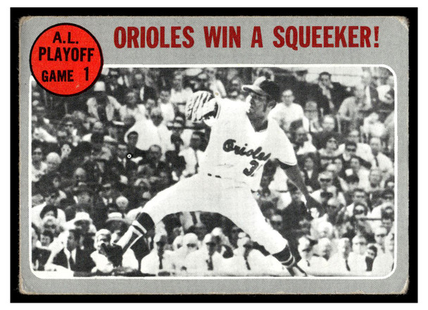 1970 Topps Baseball 1969 A.L. Playoff Game 1 #199 League Playoff VG front of card