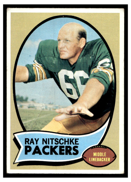1970 Topps Ray Nitschke #55 Low Grade - Creases front of card