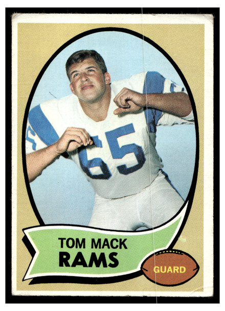 1970 Topps Tom Mack #151 Low Grade - Creases — Example A front of card
