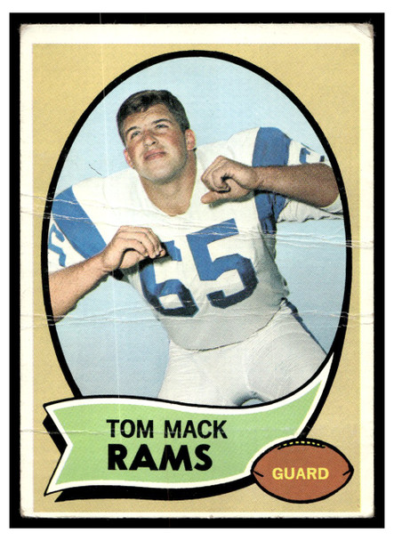 1970 Topps Tom Mack #151 Low Grade - Creases — Example C front of card