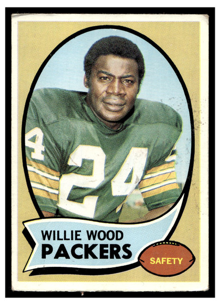 1970 Topps Willie Wood #261 Low Grade - Creases front of card