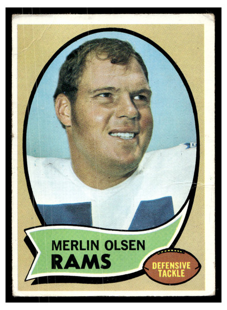 1970 Topps Merlin Olsen #237 Low Grade - Creases front of card