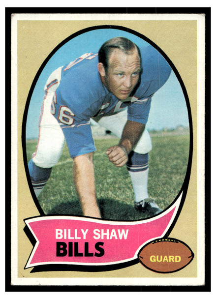 1970 Topps Football Billy Shaw #229 Good — Example A front of card