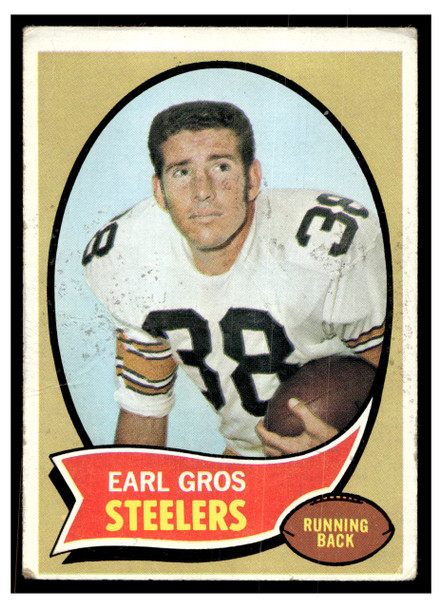 1970 Topps Football Earl Gros #184 Low Grade - Marks front of card