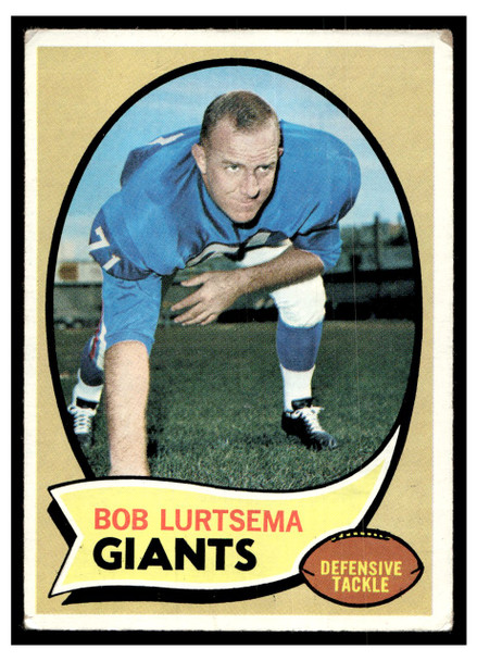 1970 Topps Football Bob Lurtsema #197 Good — Example A front of card