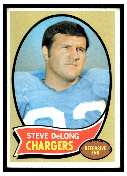 1970 Topps Football Steve DeLong #49 Low Grade - Marks front of card