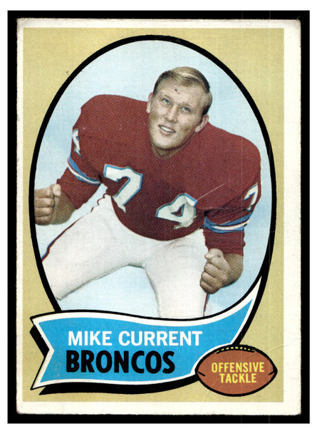1970 Topps Football Mike Current #198 Good — Example B front of card