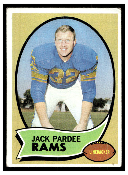 1970 Topps Football Jack Pardee #68 Good — Example C front of card