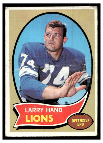 1970 Topps Football Larry Hand #149 Low Grade - Creases front of card