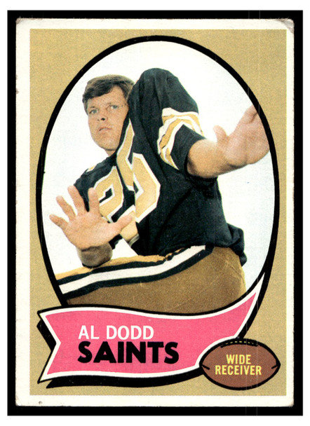 1970 Topps Football Al Dodd #123 Good front of card