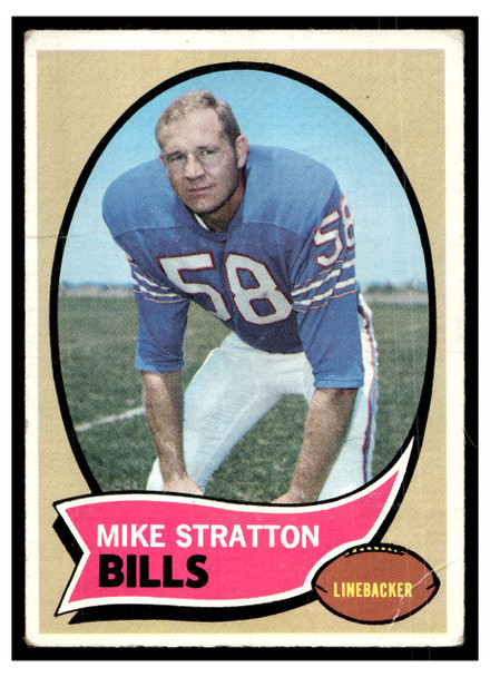 1970 Topps Football Mike Stratton #252 Low Grade - Marks front of card