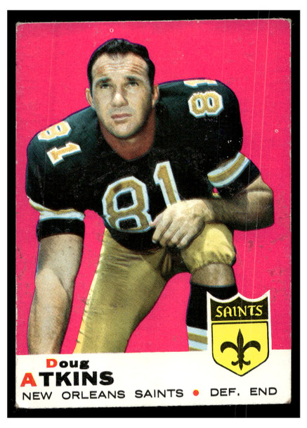1969 Topps Football Doug Atkins #105 Good front of card