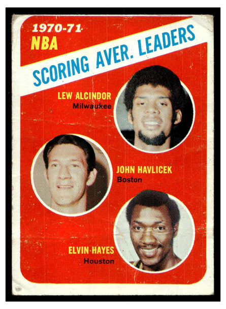 1971 Topps Basketball 1970-71 NBA Scoring Average Leaders #139 League Leaders Poor front of card