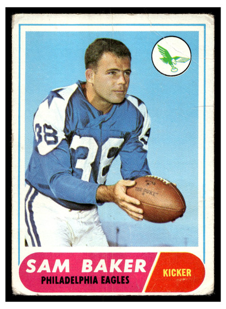 1968 Topps Football Sam Baker #32 VG front of card