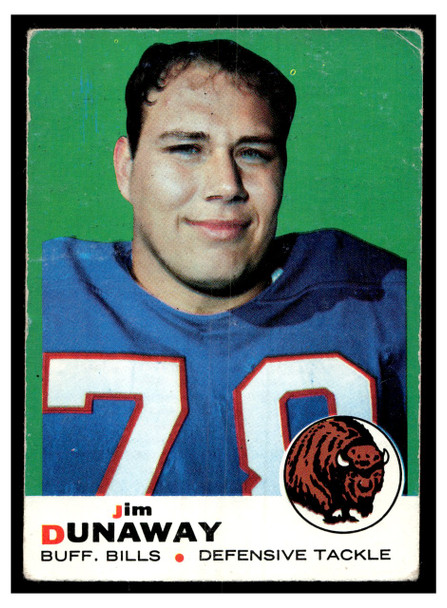 1969 Topps Football Jim Dunaway #10 VG front of card