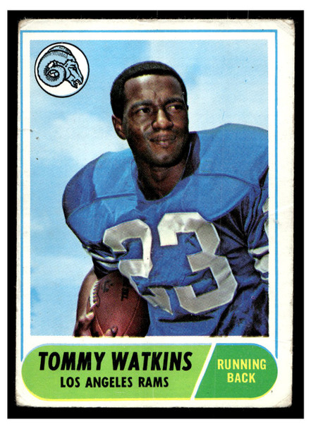 1968 Topps Football Tommy Watkins #182 Low Grade - Marks front of card