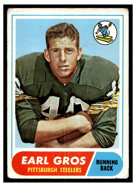 1968 Topps Football Earl Gros #7 VG — Example A front of card